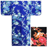 Kimono japonez - Bujori și cireș înflorit