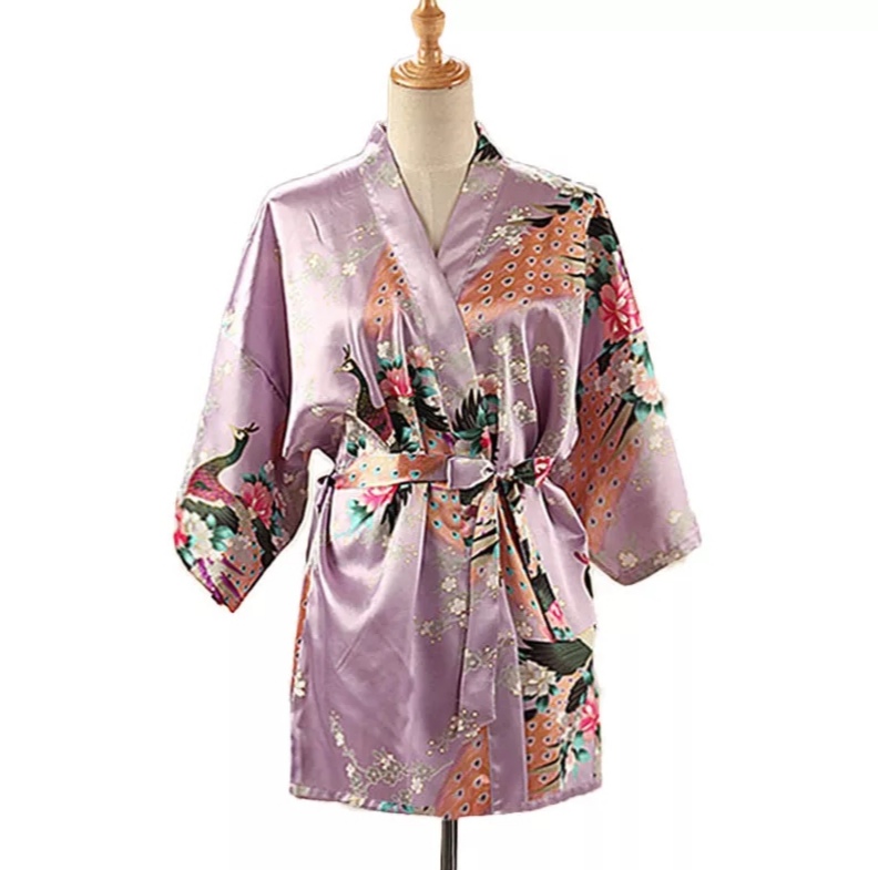 Kimono scurt violet deschis