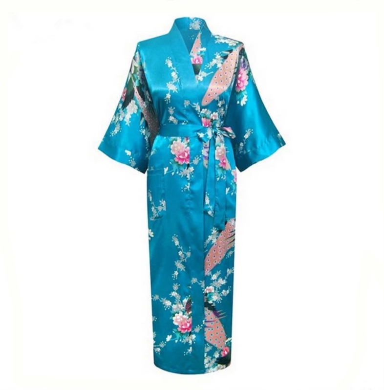 Kimono lung bleu