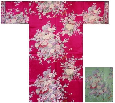 Kimono japonez - Flori și lectică