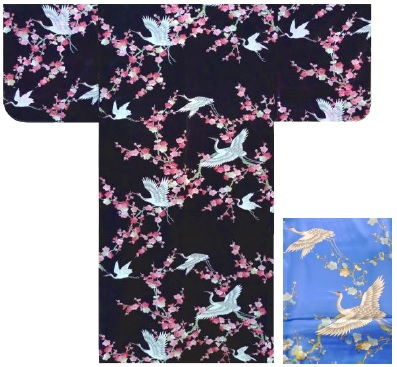 Kimono japonez - Pruni și bujori