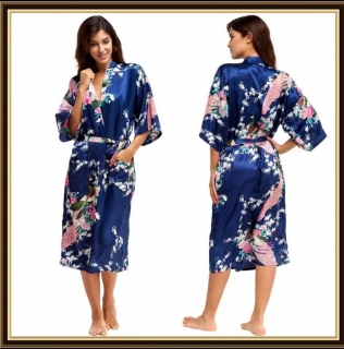 Kimono lung albastru