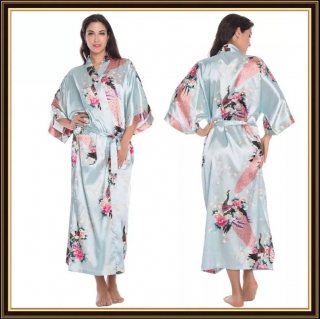 Kimono lung bleu deschis